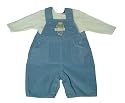 Max and Tilly Baby Boys Blue Pincord Dungaree Set with Longsleeve Top size 6-12 months