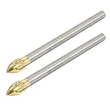 uxcell　クロスヘッドヒント　ガラスタイル　ドリルビット　セラミック　 5mm丸軸　 6mmダイヤ　2個入り