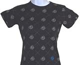Silver Star Diamond Overload Womens Fitted Baby T Shirt - Black