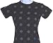 Silver Star Diamond Overload Womens Fitted Baby T Shirt - Black
