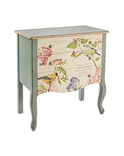 Shabby Chic Cassettiera 3C Bird Multicolore