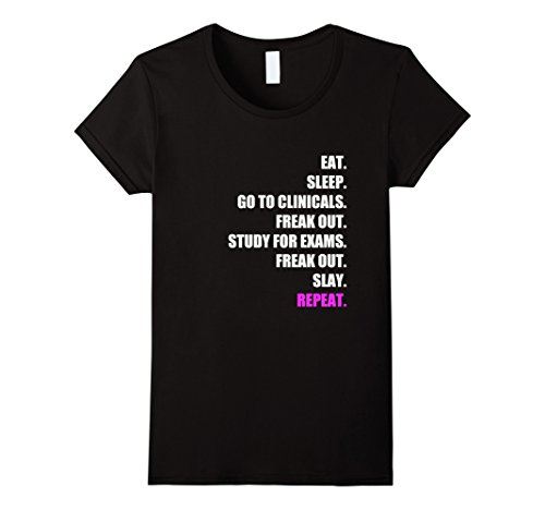 Women's Funny #NurseLife Shirt For Clinicals Nursing School RN LPN  Small Black