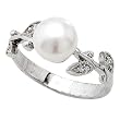 CZ & Sim Pearl Sterling Silver Ring Sizes: 5-9