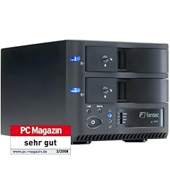 4000GB 2x 2000GB Fantec MR-35DUS2, SATA zu USB 2.0 + eSATA, RAID, schwarz