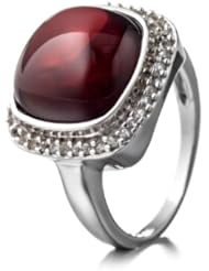 10.10 ct. t.w. Genuine Garnet and White Topaz Sterling Silver Ring