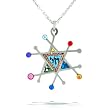 Modern Judaic Star & Chai Necklace #1025 Modern Judaic Star & Chai Necklace #1025