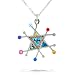 Modern Judaic Star & Chai Necklace #1025
