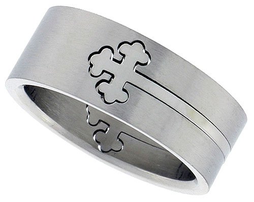 Surgical Steel 5/16 (8mm) Orthodox Cross Ring