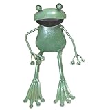 ガーデンオーナメント ブリキ製カエルオーナメント シットダウン