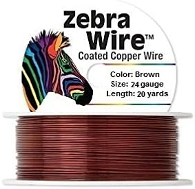 Zebra Coated Copper Wire Brown 24 Gauge 20 Yards