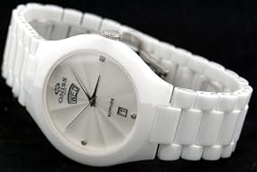 Oniss #ON8880-M7 Men's White C Swiss Ceramic Collection Watch