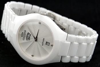 Oniss #ON8880-M7 Men's White C Swiss Ceramic Collection Watch