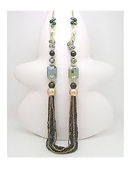 Green Seed Bead Necklace In Zinc