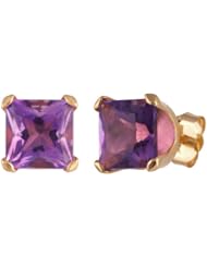 10k Yellow Gold Princess Cut Studs