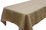 60 x 120-Inch Rectangle Rustic Burlap Tablecloth - Natural. Made in USA