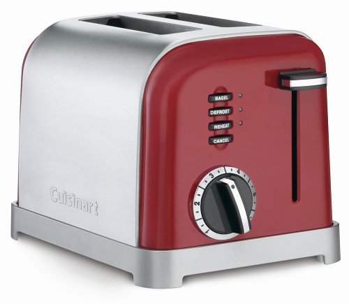 Cuisinart 2-slice Metal Classic Toaster, Red and Stainless Steel