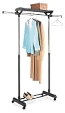Chrome Garment Rack with Top Shelf (Chrome) (66.75"H x 62.5"W x 17"D)