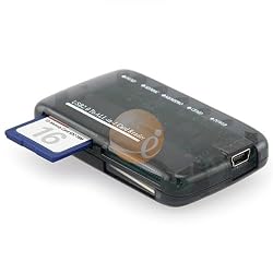 Mini All-in-1 Memory Card Reader Black Compatible with: Secure Digital: miniSD (with adapter), microSD/TransFlash (with adapter), Compact Flash.