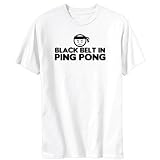 Black Belt In Ping Pong Hobbies Mens T-Shirt (White, Sizes X-Small - XXX-Large)