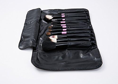 LaiFeiYa - Core Soft Makeup Brushes 12 Piece Set Cosmetic Beauty Foundation Blending Blush Eyeliner Eyeshadow Powder Brush Kit (Pink-black)