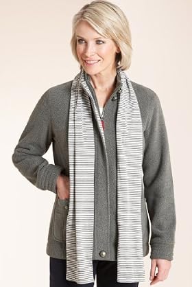 Classic Collection Zip Through Fleece Jacket with Scarf