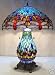American Stained Glass Blue Handcrafted Dragonfly Tiffany Table Lamp Lamps with Lit Base-this Is Lifetime Int Authentic Products Image
