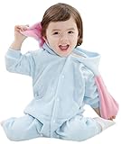C-Princess かわいい 子供用 着ぐるみ 柔らか もこもこ ロンパース カバーオール ベビー キッズ 赤ちゃん コスチューム クリスマス (90, Cブルー)