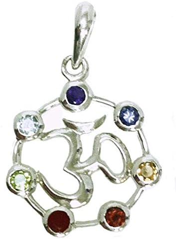 Esprit CreationsOM Symbol 7 Chakra Pendant Sterling Silver