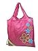 Reusable Shopping Tote Bag - Folded into a Strawberry - Magenta