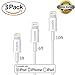 iPhone cable,SOOYO(TM) 3in1 3ft 6ft 10ft 8-Pin Lightning to USB Cable Sync and Charging Cord Wire for iPhone 6/6s iPhone 6/6s Plus iPhone 5 5c 5s iPad 4 Mini Air iPod Nano 7 iPod Touch 5(White,3pack)