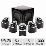 Mirage MX 5.1 Channel Miniature High-Performance Speaker System, Set of 6, Black