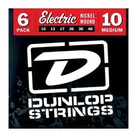 Dunlop Nickel Plated Steel Electric Guitar Strings Medium 6 Pack