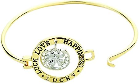 Gold Tone Luck, Love and Happiness Bracelet