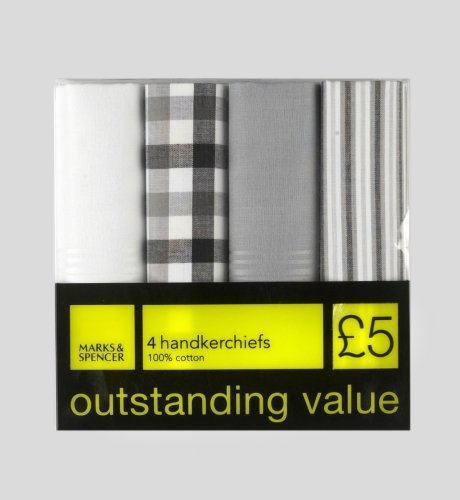 4 Pure Cotton Patterned Handkerchiefs
