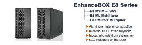Enhance EnhanceBOX E8 Series E8-MS - Storage enclosure - 8 bays ( SATA-300 / SAS ) - 0 x HD