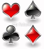 Wallmonkeys Peel and Stick Wall Decals - Glossy Playing Card Symbols - 18"H x 16"W Removable Graphic