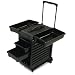 Transport your tools and supplies easily with this locking unit Contains four trays Has unique easy-roll door 21-1/2 H x 10 W x 16 D Black