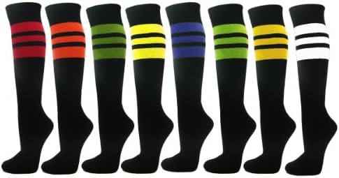 Couver Stripes on Black Knee High Sports/Softball Socks