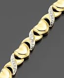 Yellow Gold Overlay Sterling Silver Opal & Diamond Bangle Bracelet