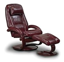 Hot Sale Mac Motion Chairs Model 2-Piece Recliner with Matching Ottoman Merlot Leather with Alpine Frame