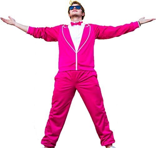 Mens Tracksuit Tuxedo Fancy Dress Costume Pink Flamingo by traxedo