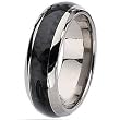 7mm Domed Titanium Ring with Black Carbon Fiber Inlay (Sizes 8-12)