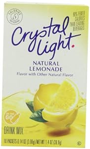 Crystal Light On The Go Natural Lemonade, 10 Count Packets (Pack of 6)