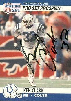 Ken Clark Autographed/Hand Signed Football Card (Indianapolis Colts) 1990 Pro Set #751