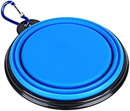 2 PCS Folding Pet Bowl Travel Pet Cup with Carabiner Silicone Material