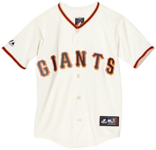 MLB Matt Cain San Francisco Giants Youth Short Sleeve 6 Button Synthetic Replica Jersey (Ivory, Small)