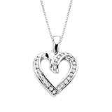 Sterling Silver 1/2 ct. Cubic Zirconia Heart Pendant with Chain