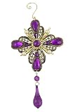 Purple Jeweled Teardrop Medallion Christmas Ornament