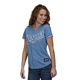 MLB Women's Kansas City Royals Alex Gordon Columbia Blue Alternate Short Sleeve 5 Button Synthetic Replica Baseball Jersey Spring 2012  (Columbia Blue, Large)