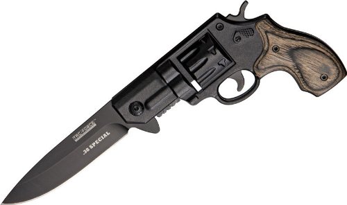 TAC Force TF-760 Series Revolver-Style Assisted Opening Folding Knife, Black Blade, 4-1/2-Inch Closed